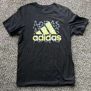 Black Adidas Tee With Graffiti Style Men's Medium - Streetwear, Hipster Hoodie